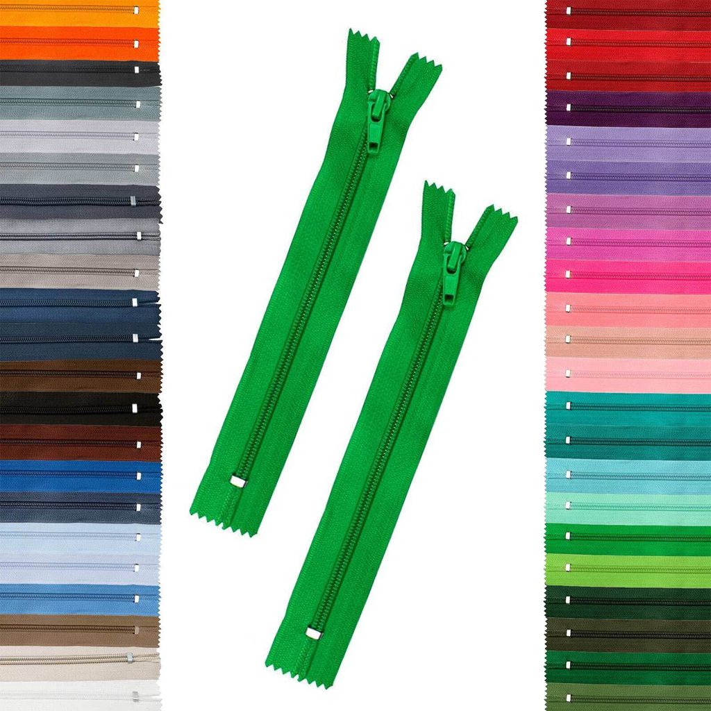 2 Reißverschlüsse 5mm spiral, 18cm, unteilbar, Autolock, Farbe frei wählbar, Farbe:151 hellgrün