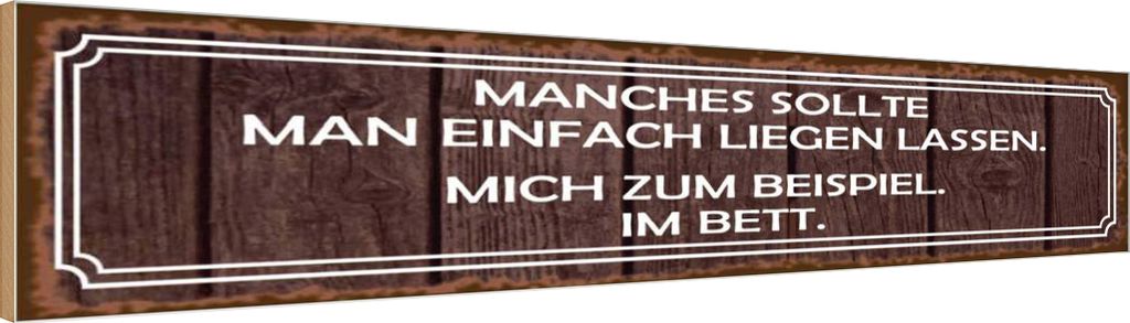 vianmo Holzschild 10x46 cm manches sollte man liegen lassen Spruch Zitat