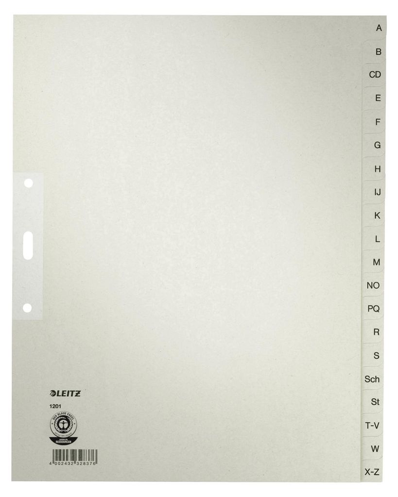Leitz Register A-Z, Papier