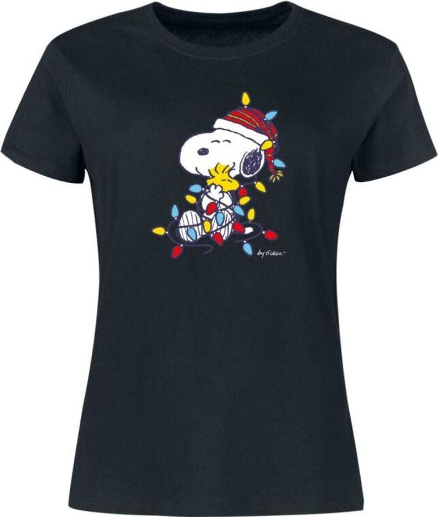 Peanuts T-Shirt Damen Snoopy und Woodstock schwarz M Produktbild 