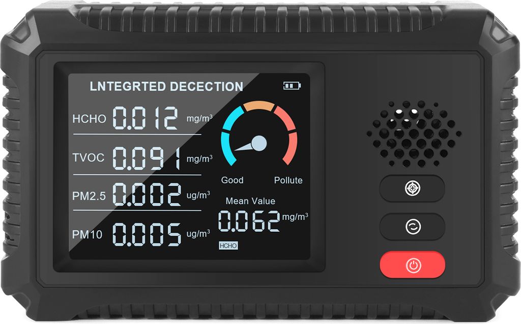 CO2-Messgerät Formaldehyddetektor TVOC PM2.5/PM10 Tester Multifunktionaler Luftgasdetektor Echtzeitdatenueberwachung