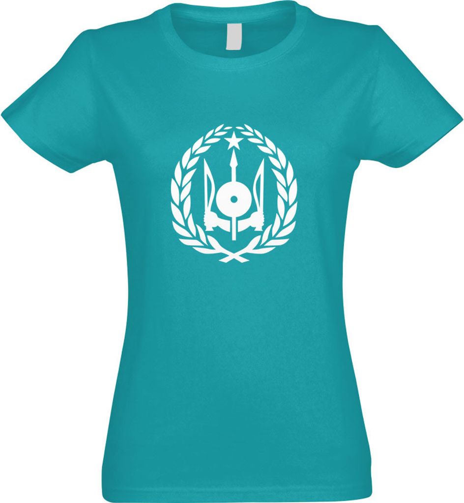 Kiwistar - T-Shirt tailliert - Damen - türkis - Dschibuti Wappen - mit Motiv Bedruckt - Funshirt Design - Sport - Freizeit - Damen - L