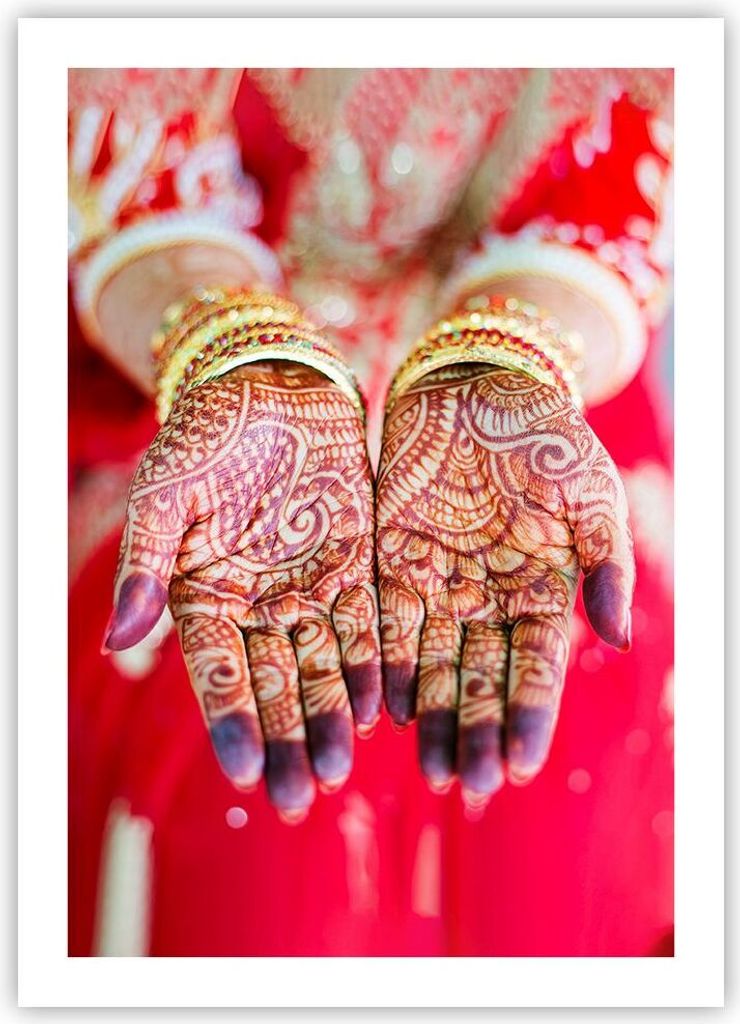 Poster - Poster ohne Rahmen - Hände orientalisch Muster - 50x70 cm - Wand Bild - Wanddeko - Wandbilder - Kunstposter - Wandposter - Bilder - Kunst...