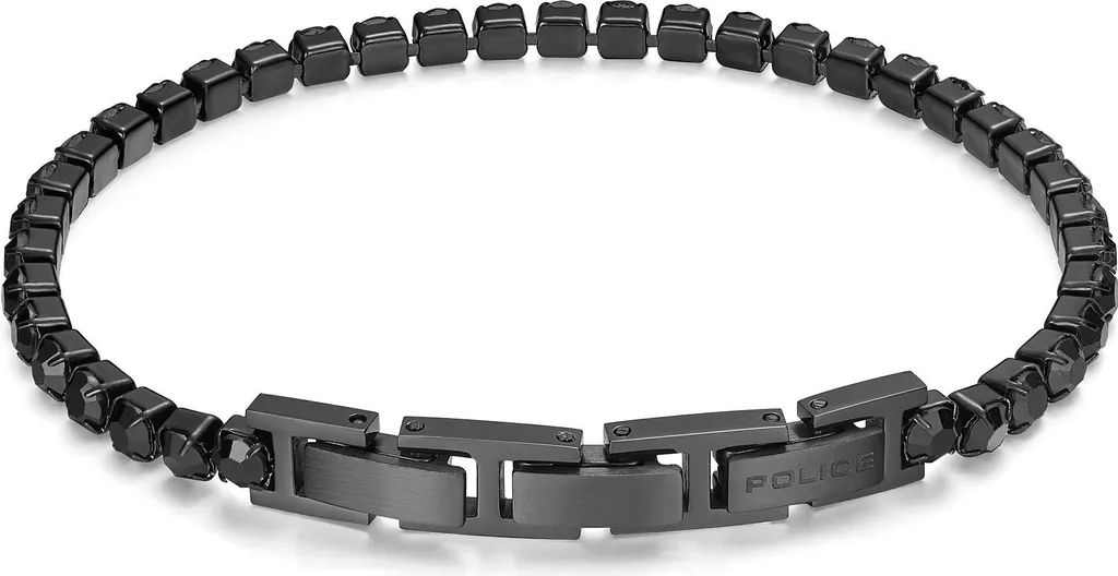 Police Flash PEAGB0038905: Bracciale Nero per Bambini con Cristalli