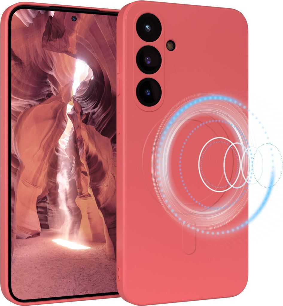 EAZY CASE - Silikonhülle magnetisch für Samsung Galaxy S25 Plus, Hülle Silikon, weich stoßfeste Magnet Handyhülle, Schutzhülle mit Kameraschu...