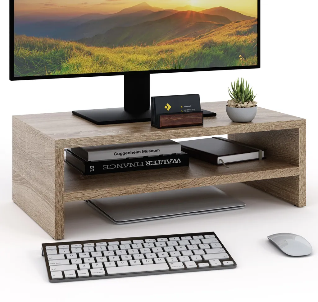 Support écran d'ordinateur pour bureau à domicile look Sonoma