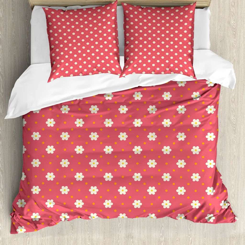 Set Copripiumino Matrimoniale ABAKUHAUS Margherite Antiacaro Offerta - 1