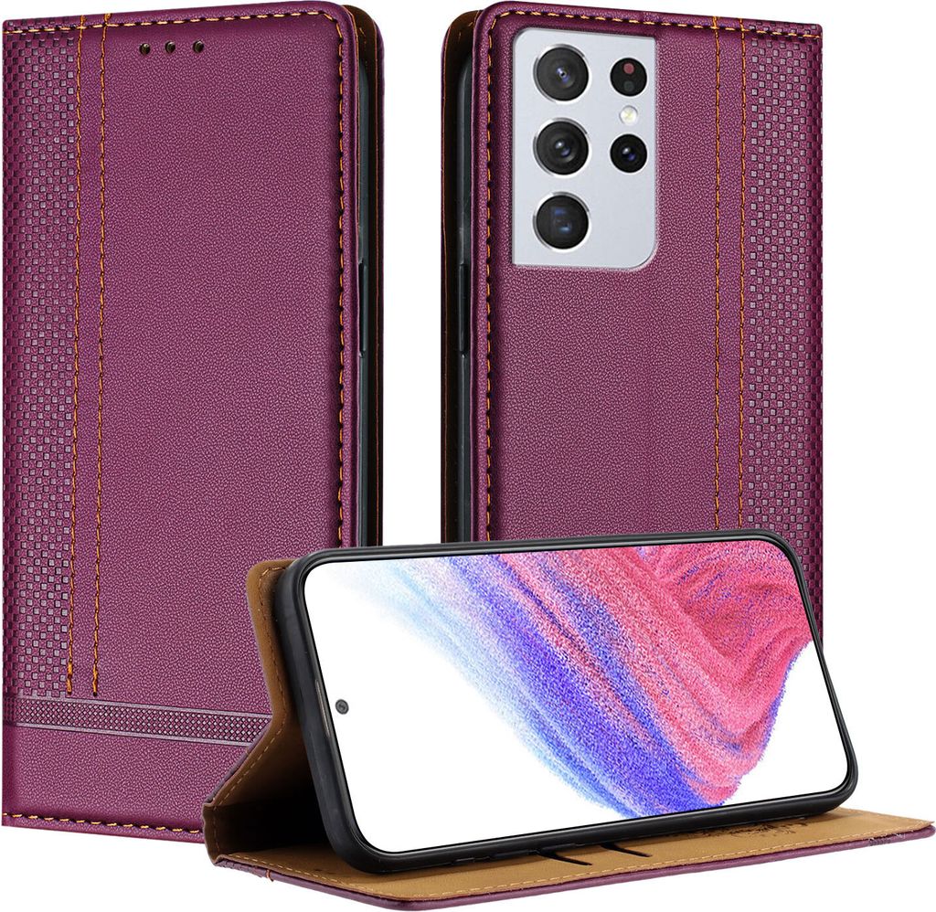 Handyhülle für Samsung Galaxy S21 Ultra 5G Leder Flip Produktbild 