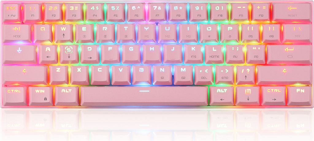 (Motospeed) CK62 Mechanische Tastatur mit 61 Tasten, Dual-Mode-USB/BT3.0-Verbindung, Multimedia-Tasten, 19 RGB-Lichteffekte, ergonomisches Design, ...