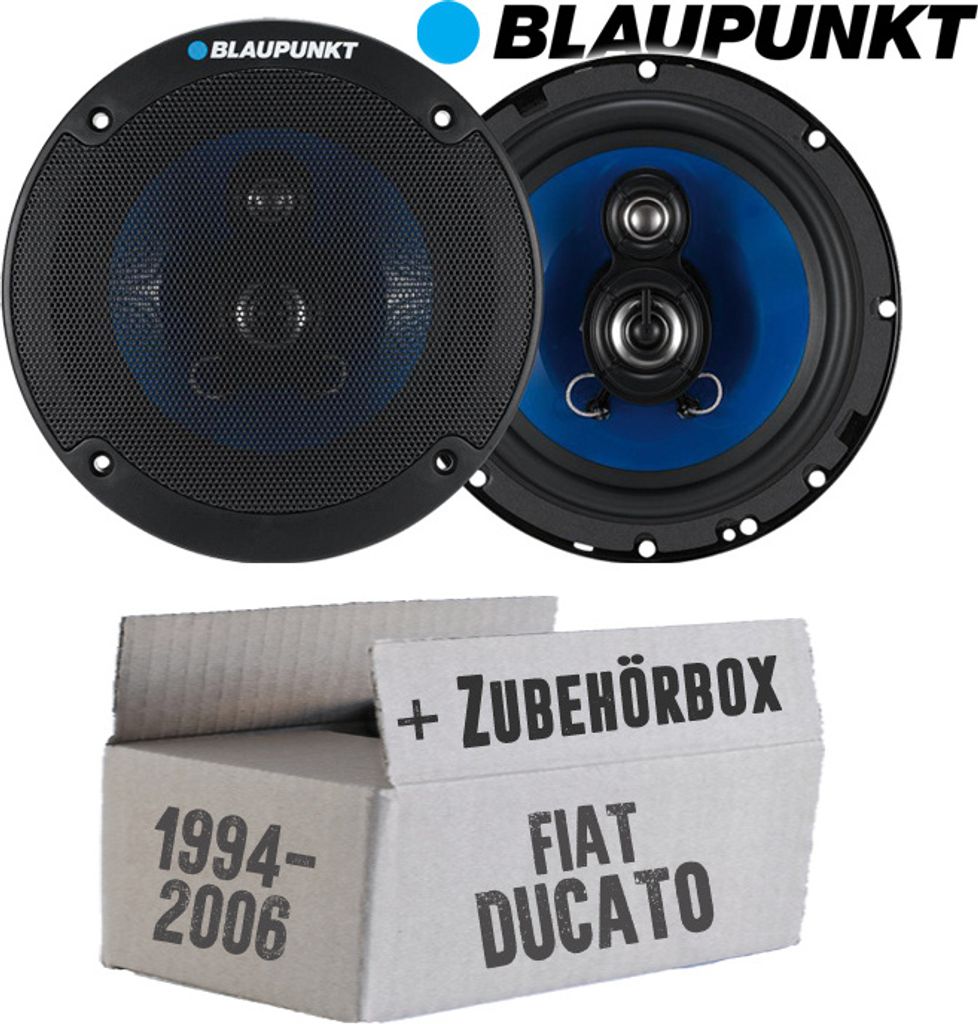 Lautsprecher Boxen Blaupunkt ICx663 - 16,5cm 3-Wege Auto Einbauzubehör - Einbauset passend für Fiat Ducato 230 244 Front - justSOUND