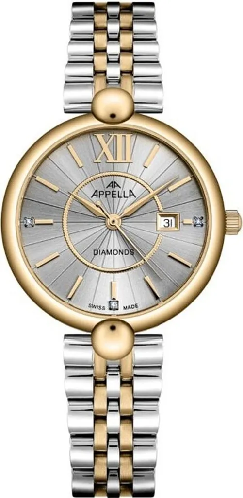 Appella Classic Diamonds Montre Femme avec Diamants Véritables et Acier