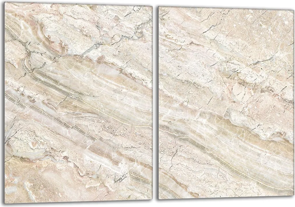 Piastra di Copertura Luxury 40x52 Vetro Temperato Effetto Marmo Beige