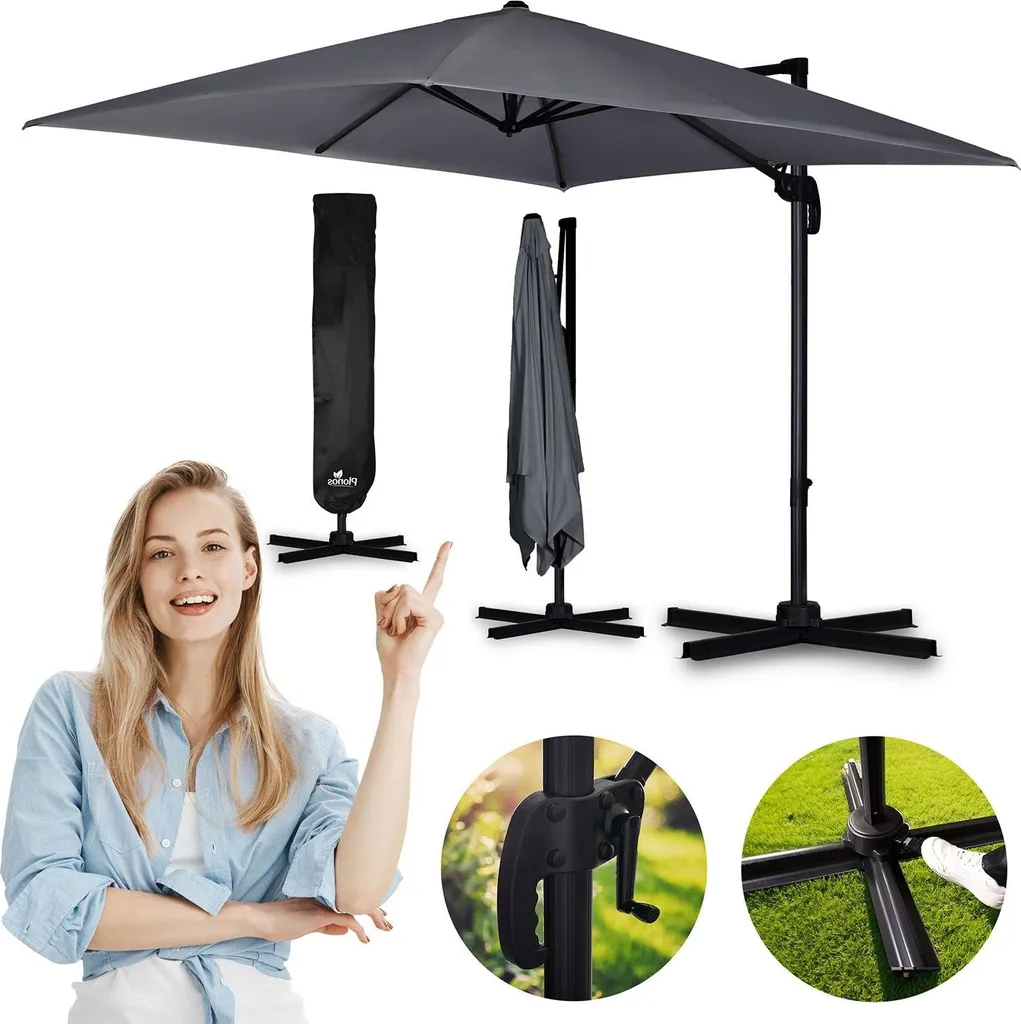 Parasol 420cm Plonos PL-883 - Protégez votre terrasse du soleil intense