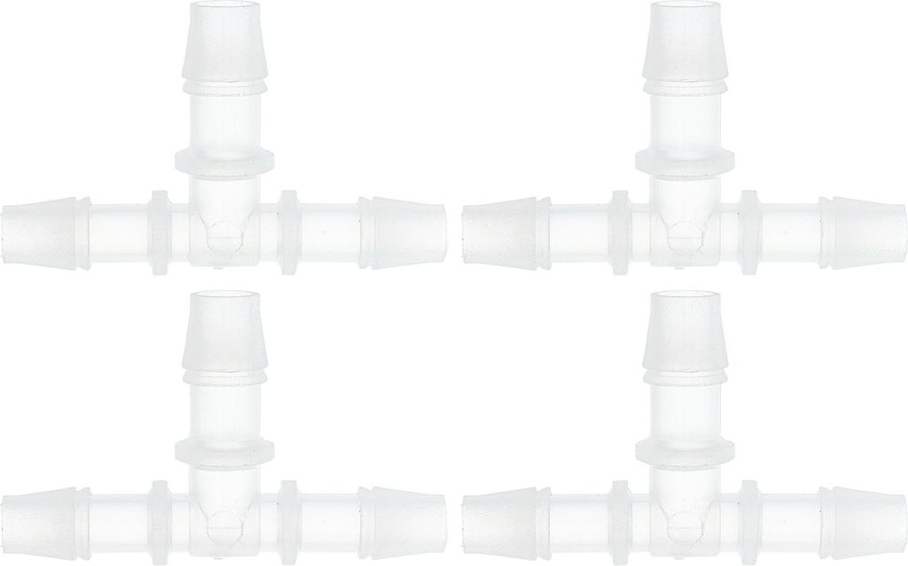 Kunststoff-Schlauchstutzen 5/16" x 25/64" x 5/16" T-Stück Typ Fitting PP 4 Stück