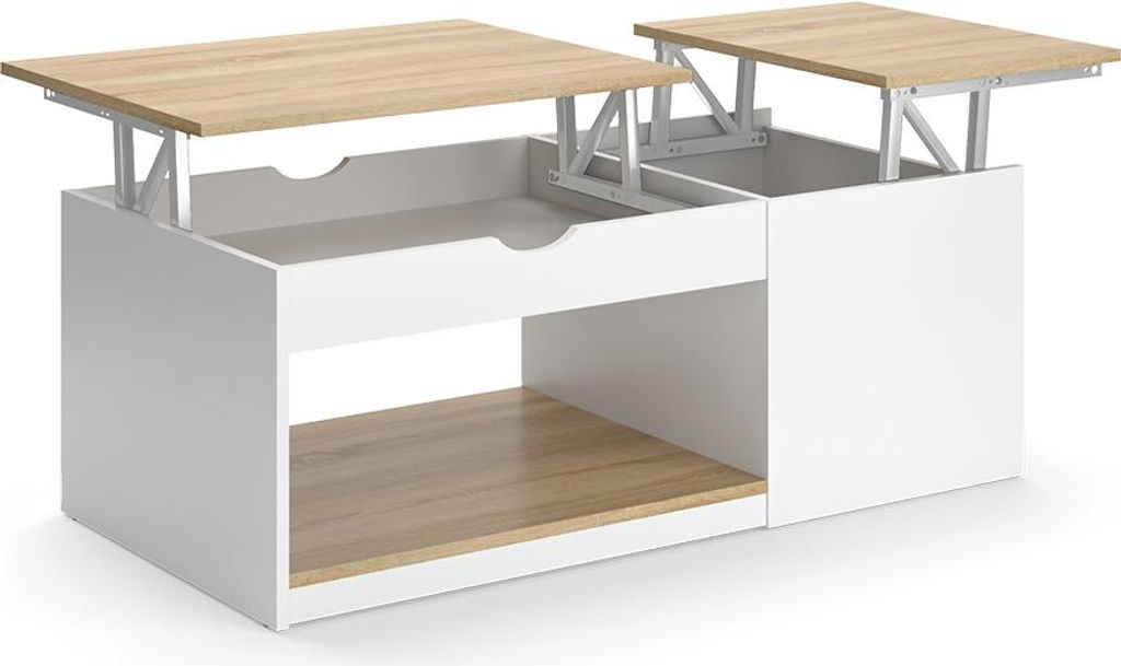 Couchtisch Vicco Avela Weiß/Sonoma 55 x 110 cm, Model 54544 Produktbild 