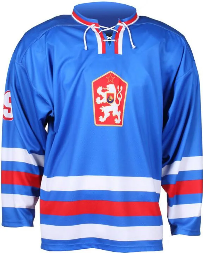 Maillot de hockey ČSSR 1976 bleu réplique rétro tchécoslovaque taille S