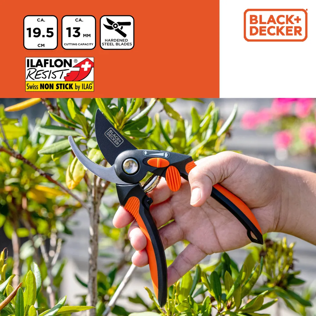 Sécateur de Jardin Lames Acier Haute Résistance et Coupe de 13 MM