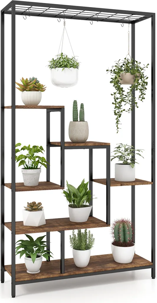 Étagère plantes 6 niveaux pour gagner de la place support métal 180 cm