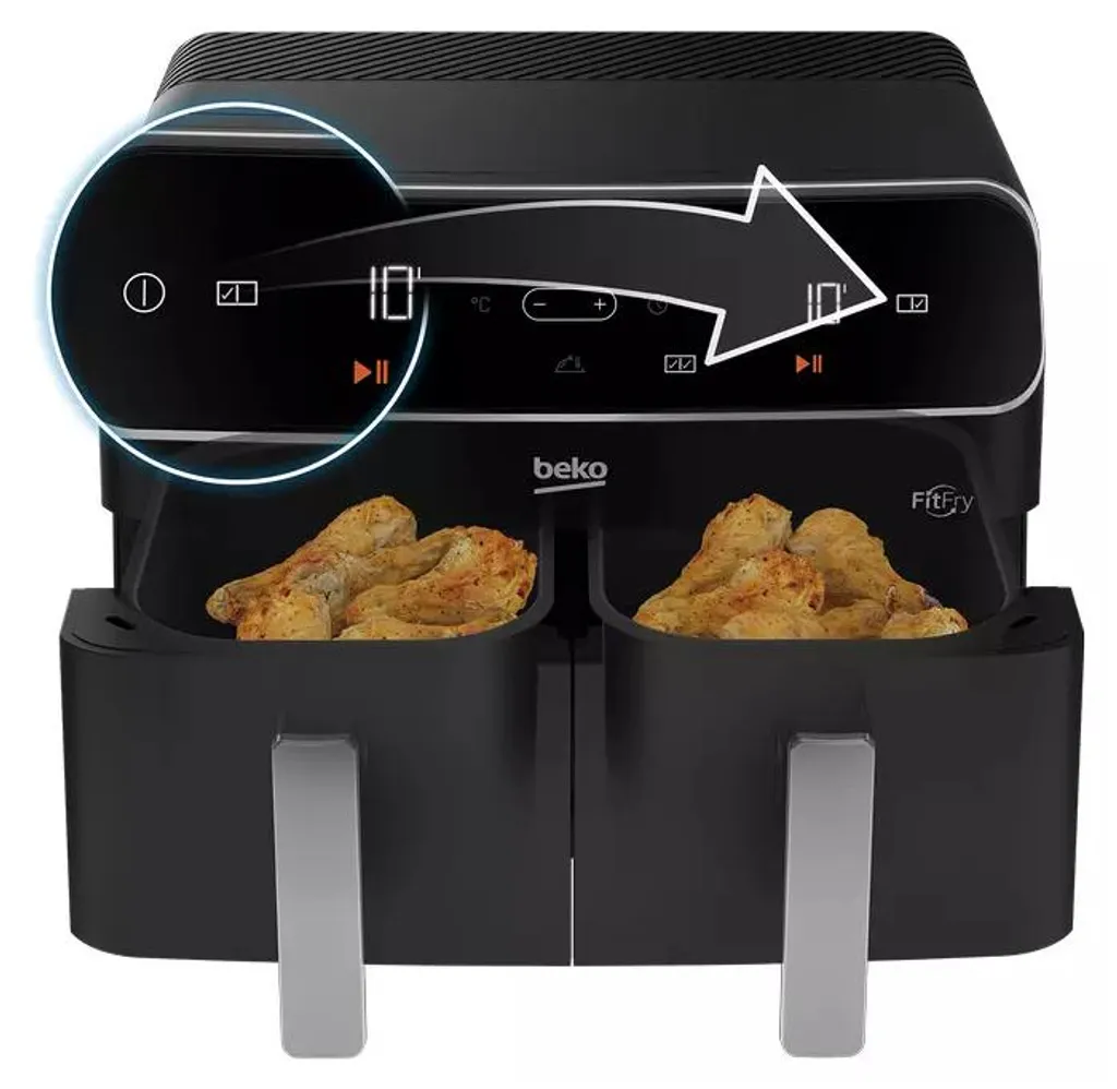 Friteuse sans Huile Beko Double Compartiment 2400W - 8 Programmes