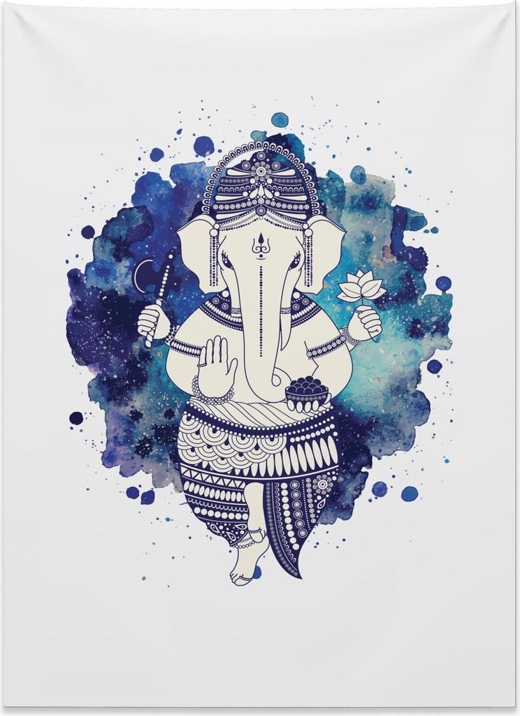 Abakuhaus Aquarell Wandteppich, Aquerelle Design aus Weiches Mikrofaser Stoff Kein Verblassen Klare Farben Waschbar, 110 x 150 cm, Marineblau Dunke...