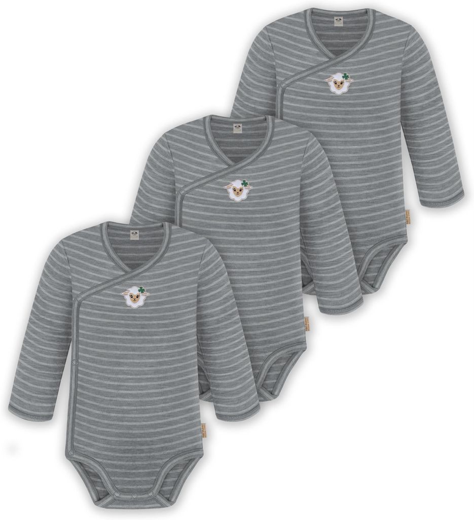 normani 3er Pack Multipack Baby-Body Merino Wickelbody