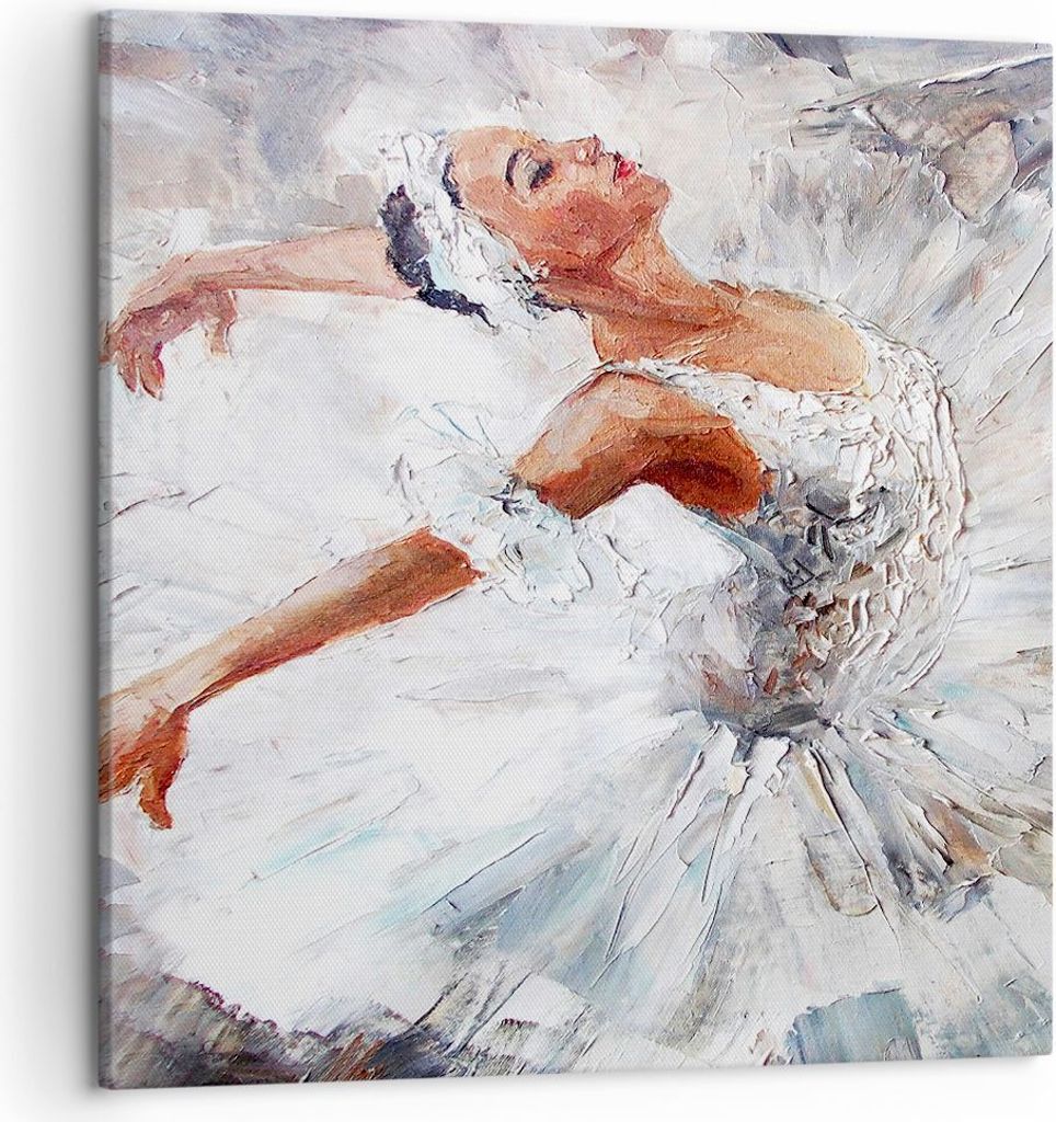 Bild auf Leinwand - Leinwandbild - Frau Tanz Ballett Körper - 50x50cm - Wand Bild - Wanddeko - Leinwanddruck - Bilder - Kunstdruck - Wanddekoratio...