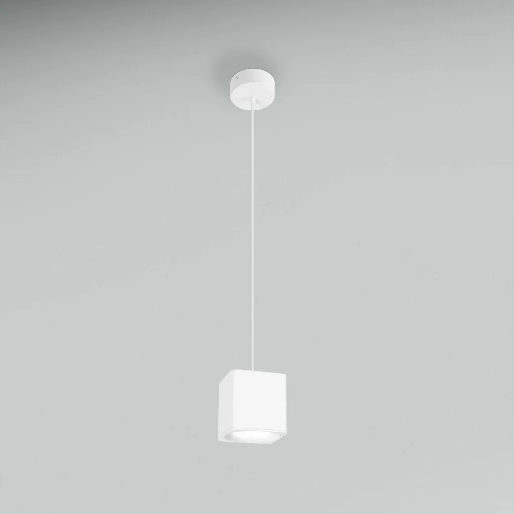 Suspension LED pour îlot central Cuisine Qube Blanche 5W 3000K 150cm