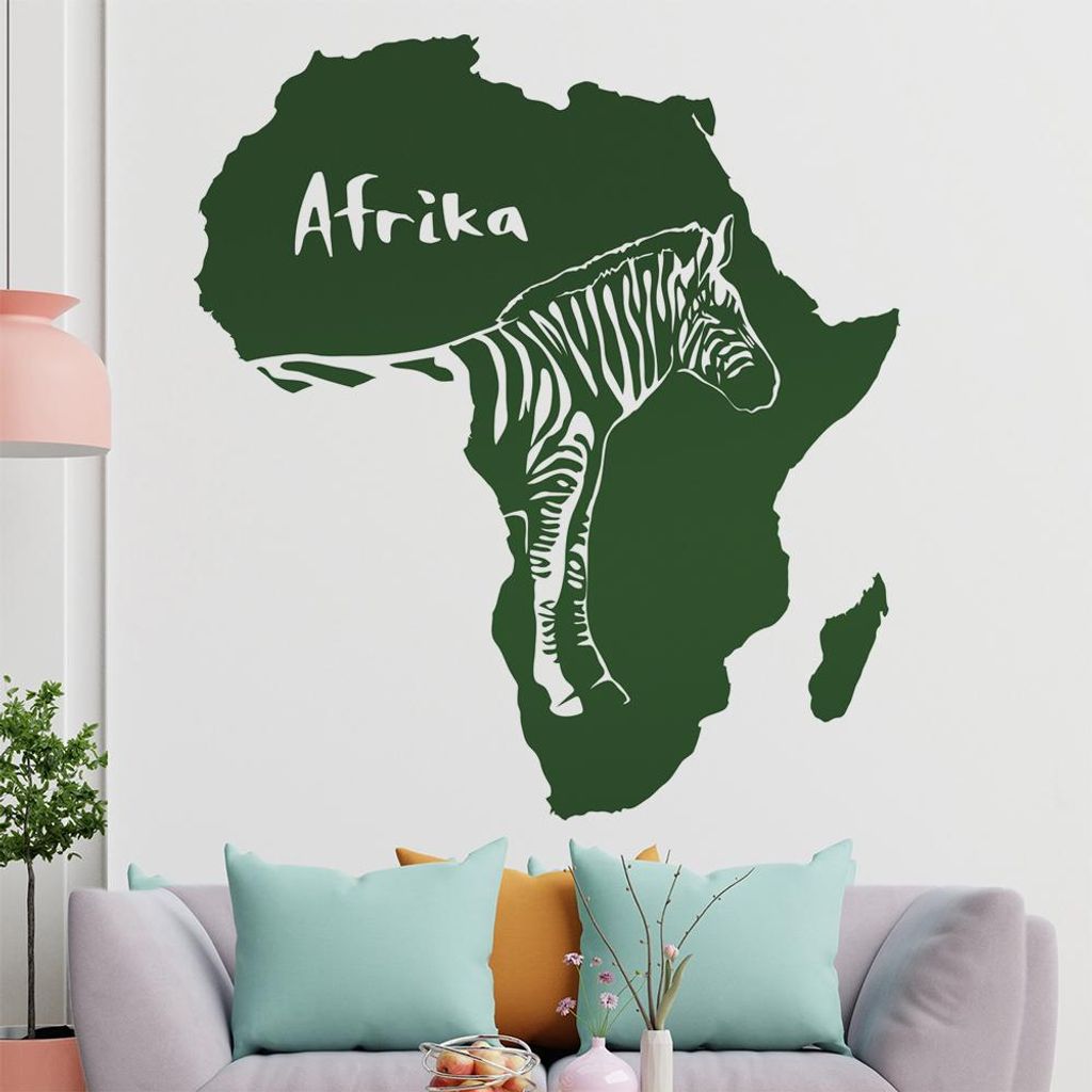 KIWISTAR Zebra u. Schriftzug Afrika Wandtattoo in 6 Größen - Wandaufkleber Wall Sticker - Dekoration, Küche, Wohnzimmer, Schlafzimmer, Badezimmer