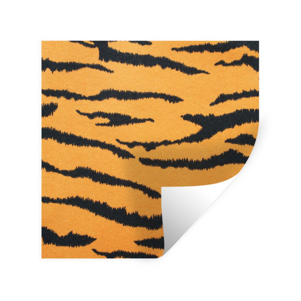 MuchoWow Wandtattoo Wandsticker Wandaufkleber Tigerdruck - Braun - Orange 80x80 cm Selbstklebend und Repositionierbar - Wierderverwendbar - Selbs...