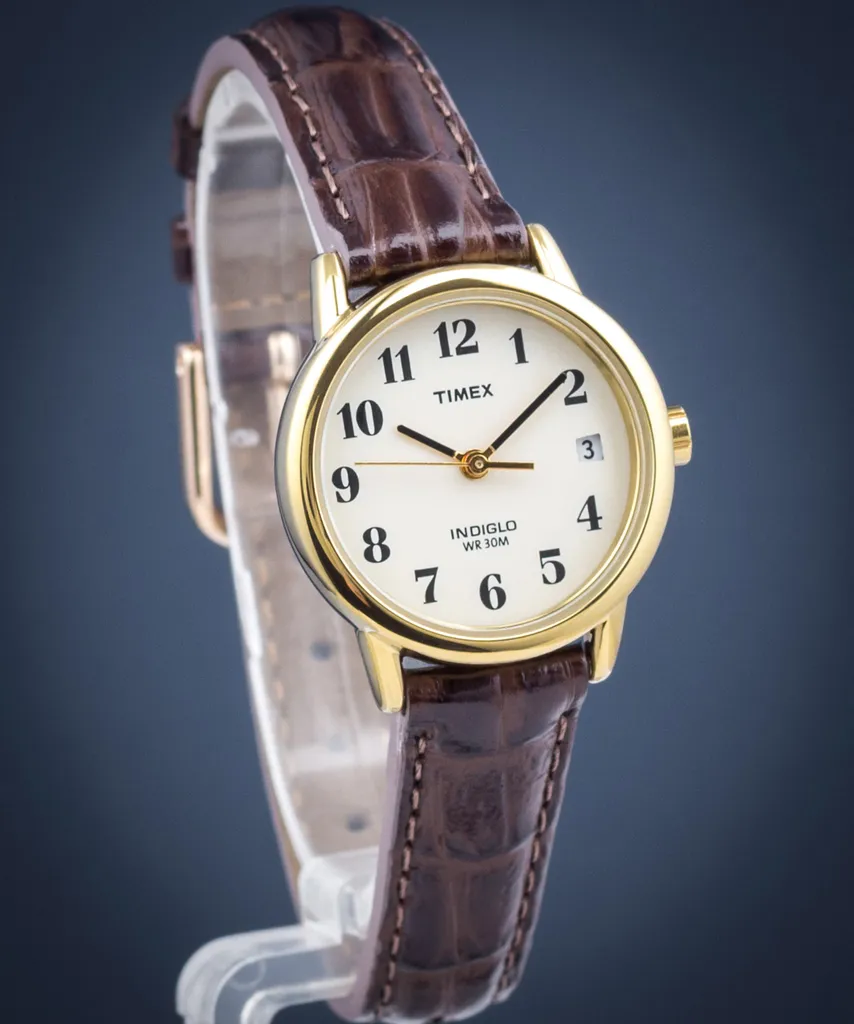 Orologio Timex T20071 Easy Reader Donna - Elegante Pelle Marrone e Oro - 19