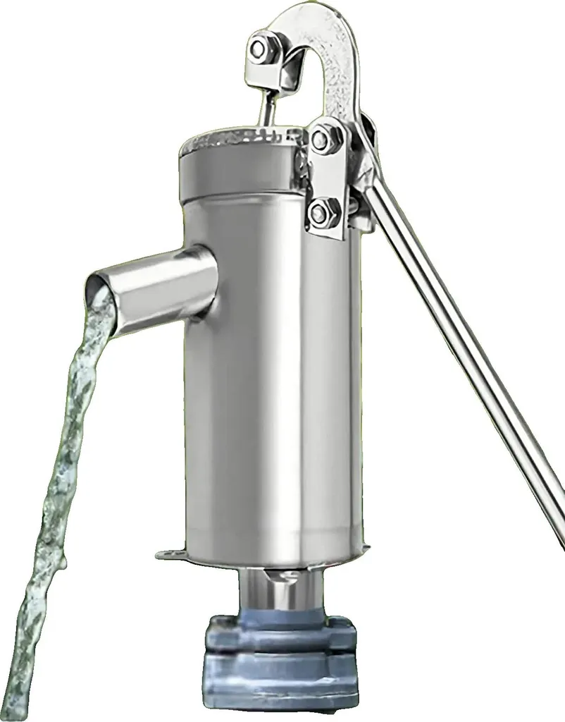 Pompe manuelle de jardin pour puits et arrosage, inox 202, aspiration 8 m