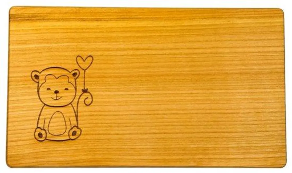 Tablette de jeu en bois motif singe pour petit enfant - Déco Cerisier