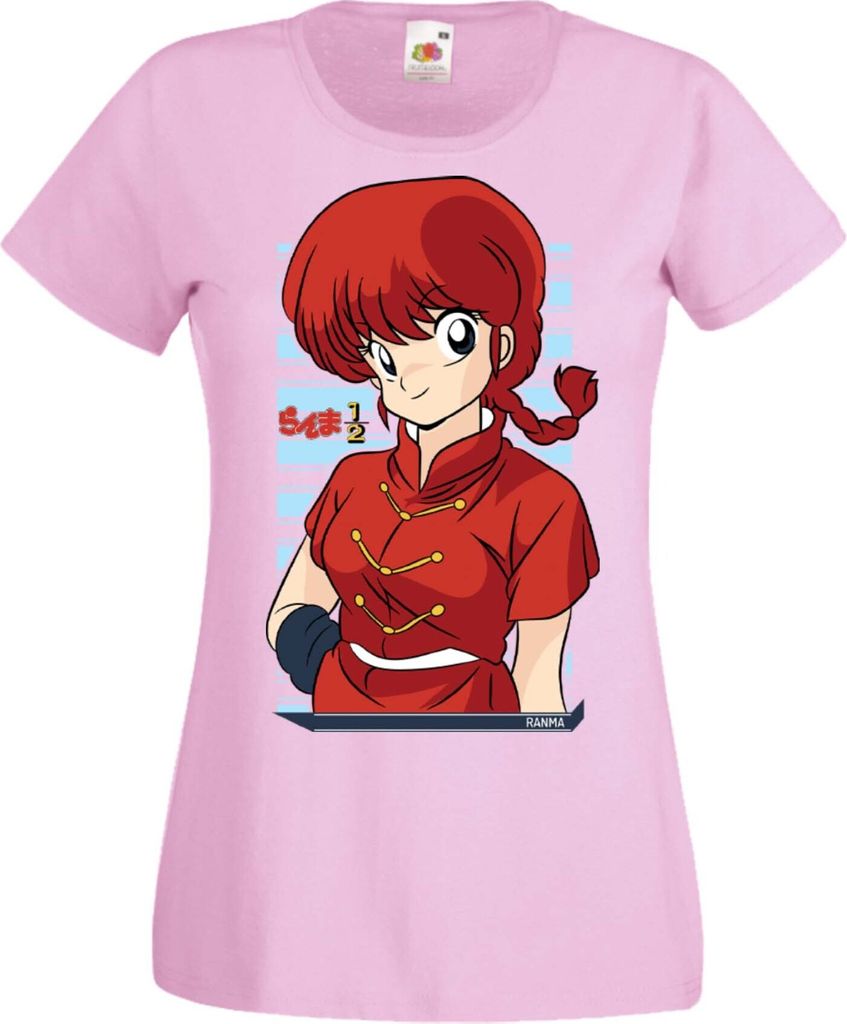 Damen T-Shirt Manga Anime Ranma Saotome, Lady XS / Hellrosa