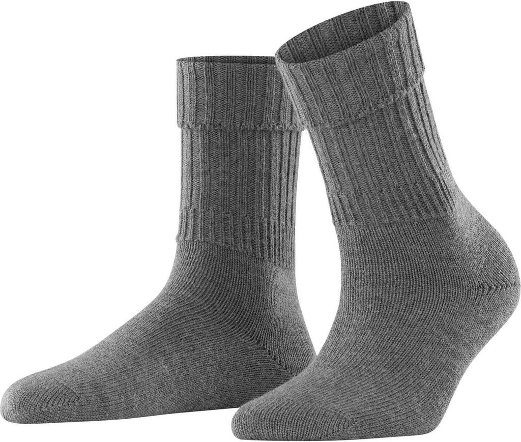 FALKE Damen Socken - Striggings Rib, Kurzssocken, Umschlagsocken, Logo, einfarbig, lang Grau 35-38