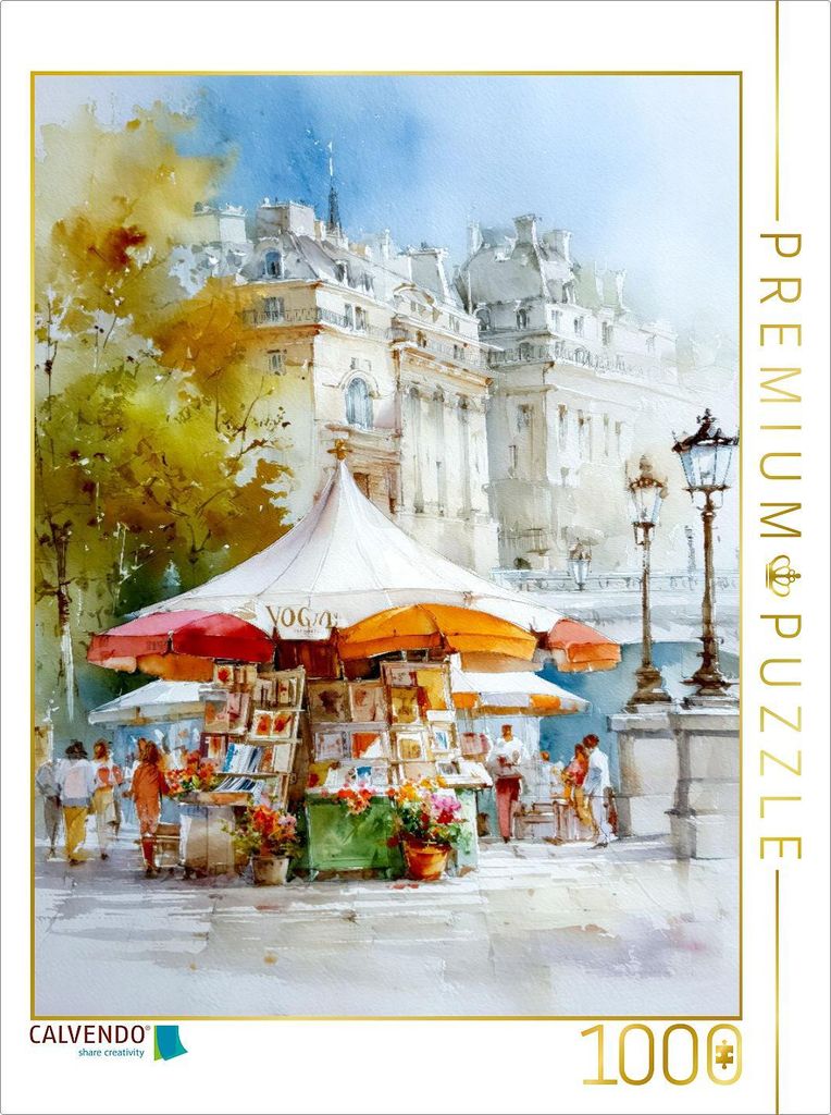 CALVENDO Puzzle Ein Pariser Bouquinistenstand am Seineufer | 1000 Teile Lege-Größe 64x48cm Foto-Puzzle für glückliche Stunden