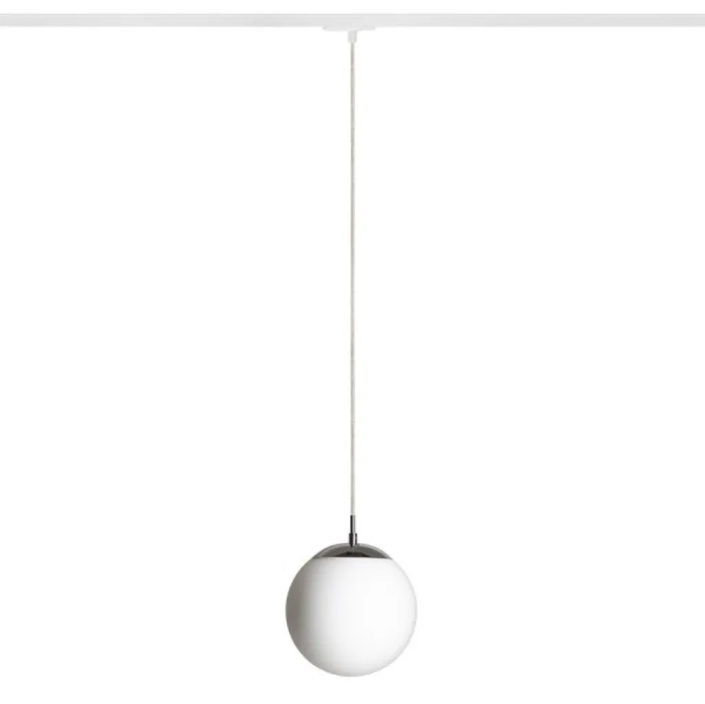 Éclairage design pour rail monophasé, spot Luna 20 Rendl verre opale