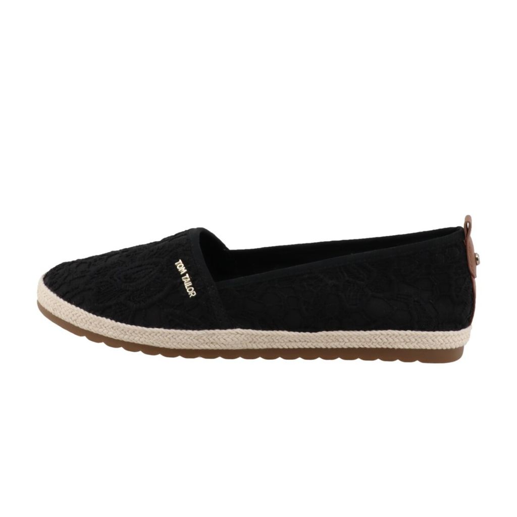 Tom Tailor Damen Espadrilles flacher Slipper schwarz EUR 42 Produktbild 
