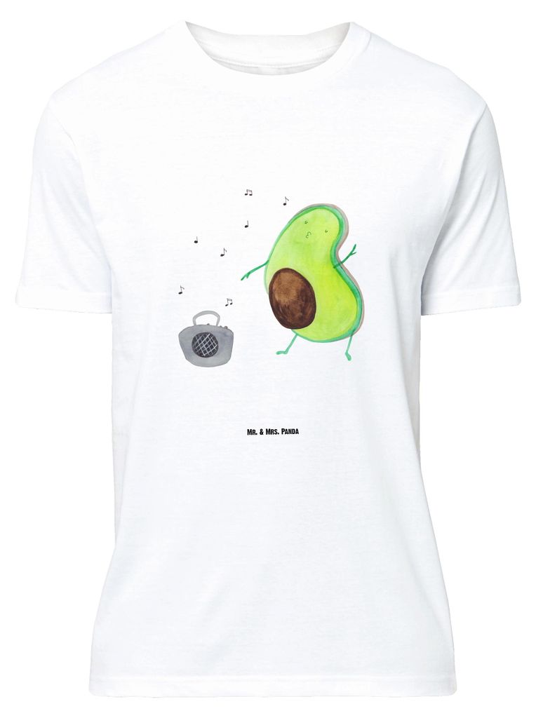 Mr. & Mrs. Panda Größe M T-Shirt Avocado Tanzen - Weiß - Geschenk, Herren, Party, Tshirt, Singen, Shirt, Feier, Musik, mit Spruch