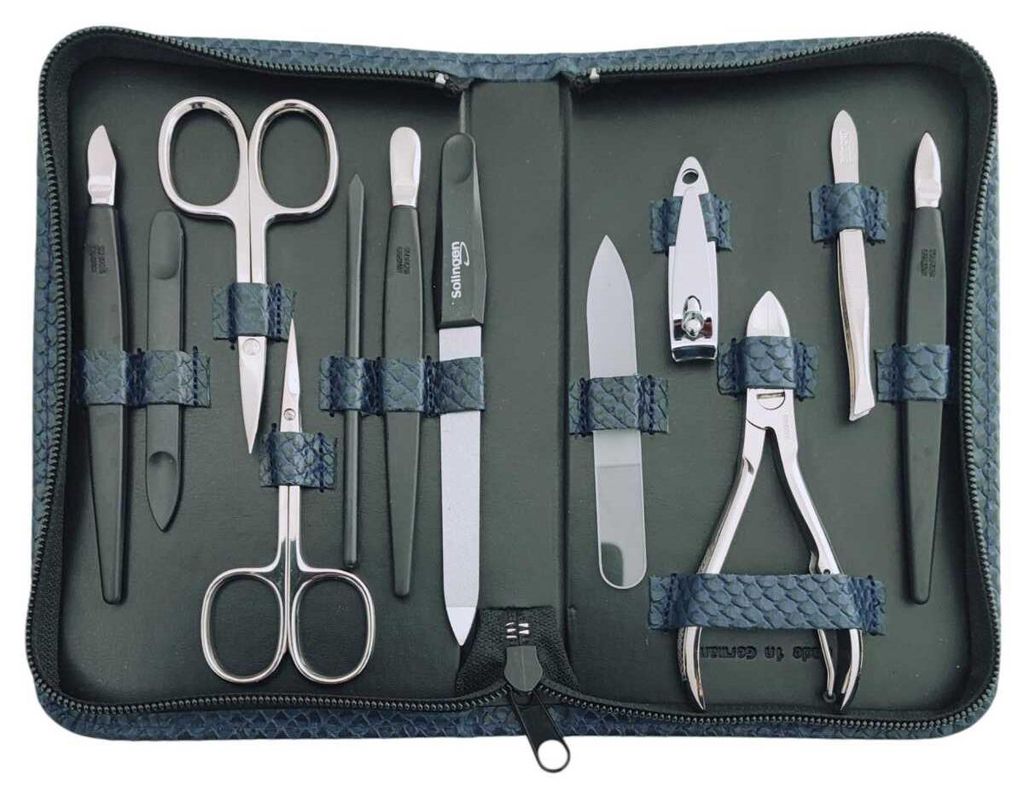 12teiliges Solingen* Maniküre Set mit Leder-Etui Produktbild 