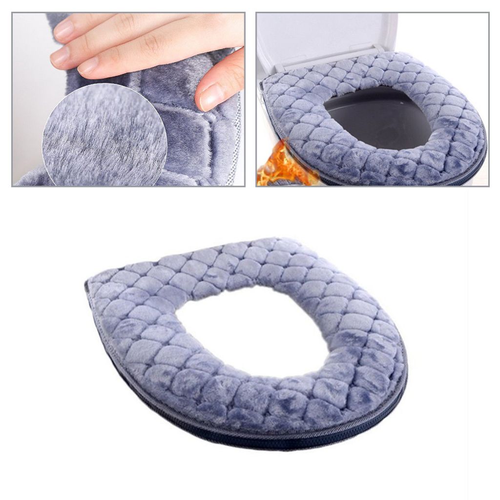 Weiche WC-Sitzbezüge - 2 Stück Plüsch-Kissen Für Warme Toilettensitze