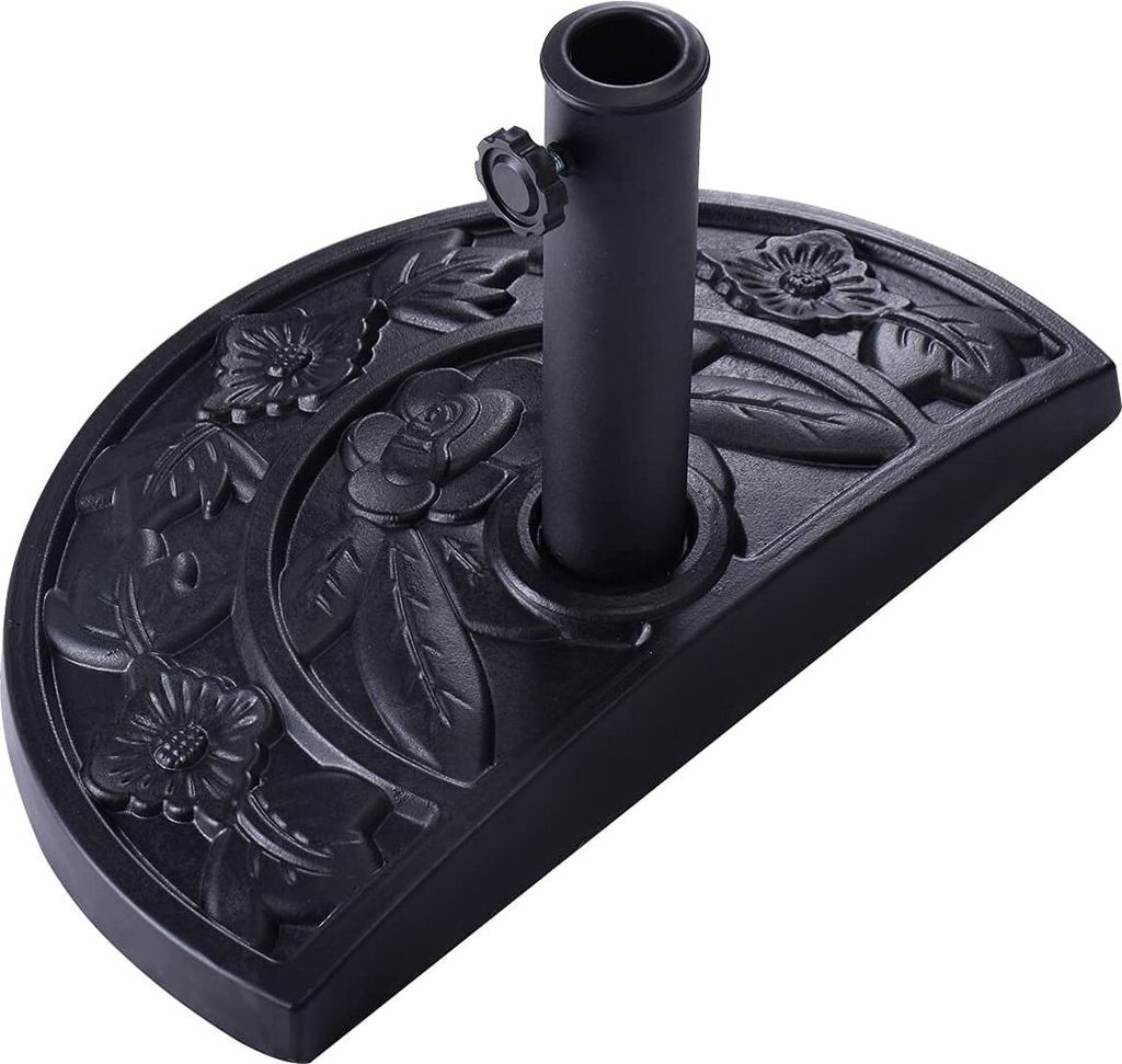 Sonnenschirmstaender, Sonnenschirmsockel in Halbkreisform, Schirmstaender mit verstellbarem Verriegelungsbolzen, für Outdoor & Garten & Strand & H...