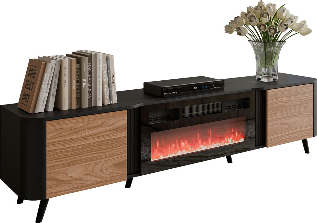 MIRJAN24 TV-Lowboard Volare 200 EF mit Kamin, TV-Schrank, Produktbild 