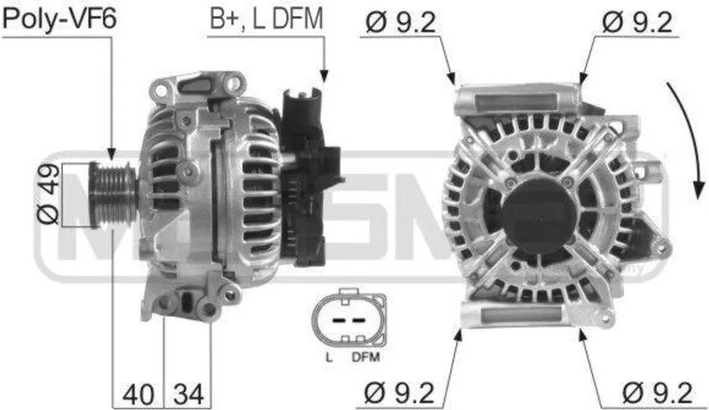 Alternateur ERA 210273A pour Mercedes Classe C W203 et E W211 - OE 0121549802