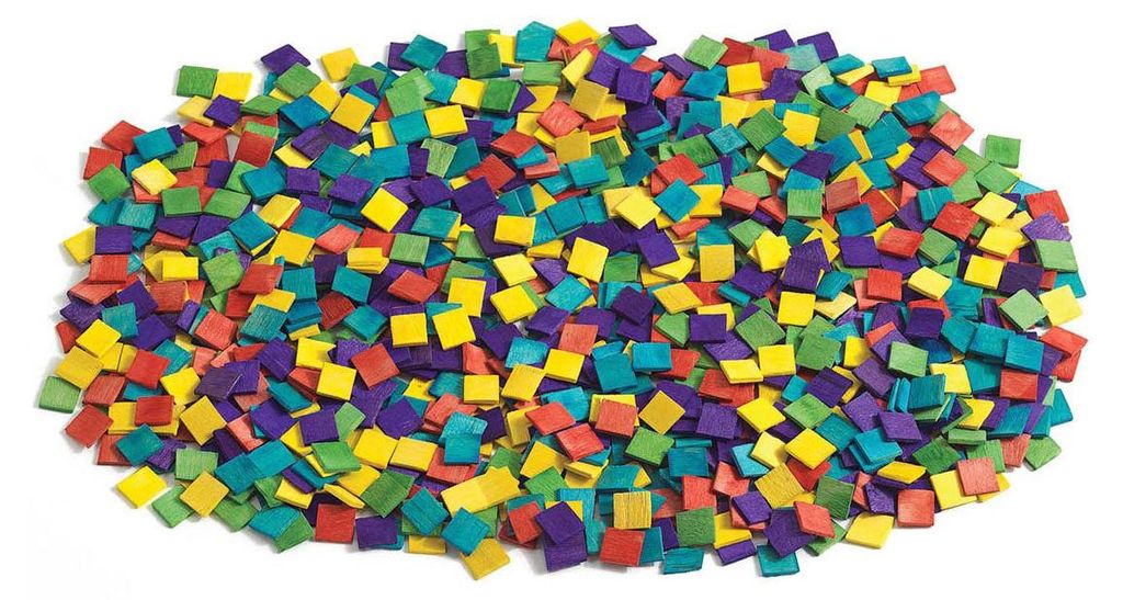 Colorations - Carrés de mosaïque en bois, 1000pcs. Image du produit 