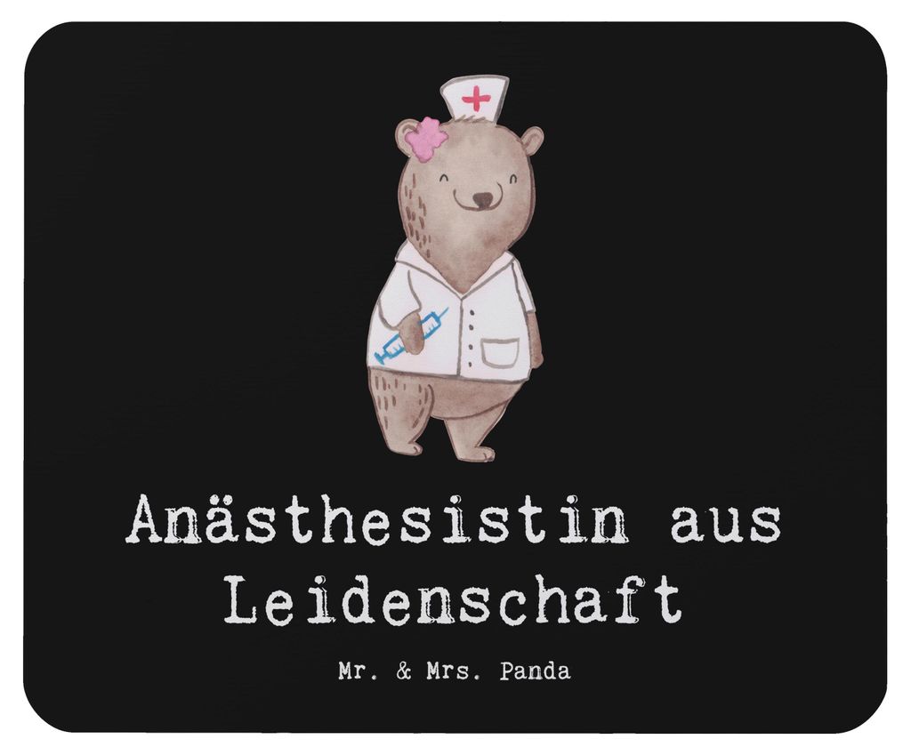 Mr. & Mrs. Panda Mousepad Anästhesistin Leidenschaft - Schwarz - Geschenk, Witzig, Mauspad, pc, Studium, Spruch, Anästhesie, Krankenhaus, Mouse P...