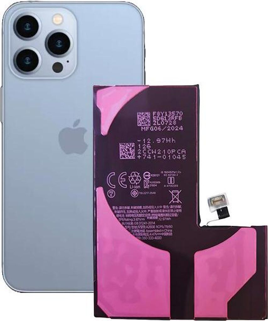 Akku für Apple iPhone 13 Pro 3300mAh wiederbeschreibbar OHNE MELDUNG