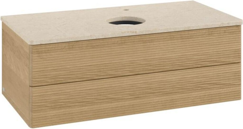 V&B Waschtischunterschrank mit Frontstruktur -Beleuchtung Antao 100x36x50cm, HL, WBP botti., hon. Oa