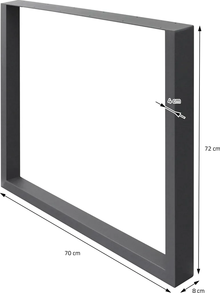 Piétement pour Table DIY 70x72 cm en Acier Anthracite Style Industriel - 6