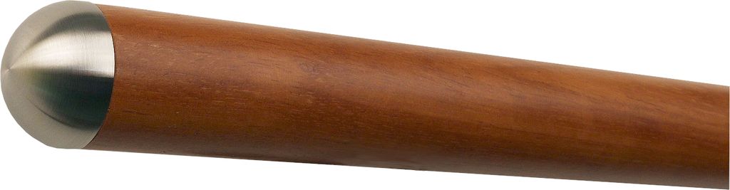 TIBU Kambala Handlauf Holz Ø 42 mm Geländer 0,3m - 5m, Länge 1,3 m und Enden halbrunde Edelstahlkappe ohne Halter