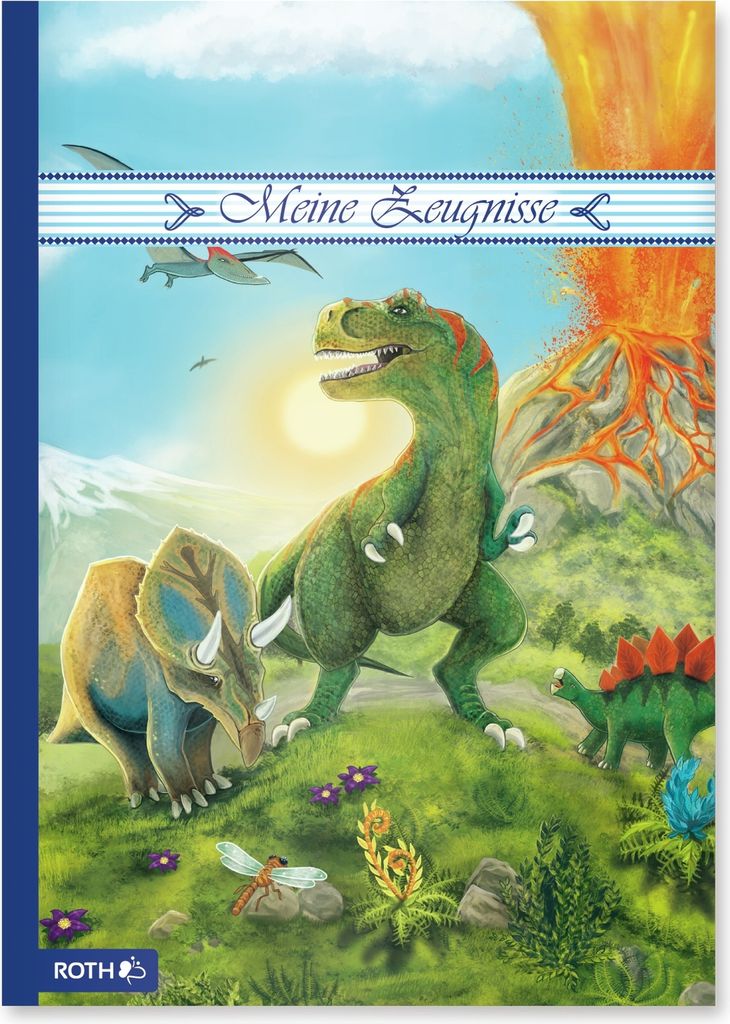 ROTH Zeugnismappe T-Rex - mit 10 A4 Klarsichthüllen, Produktbild 